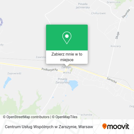 Mapa Centrum Usług Wspólnych w Zarszynie