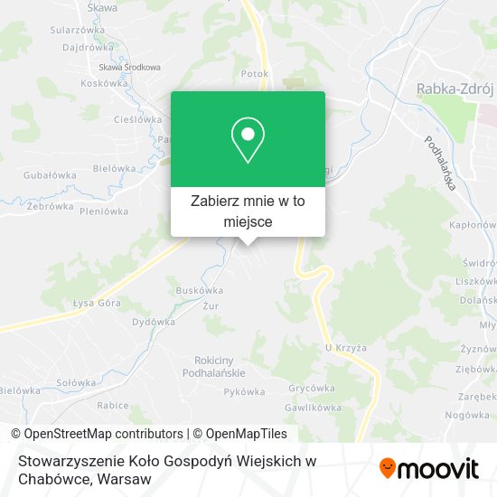 Mapa Stowarzyszenie Koło Gospodyń Wiejskich w Chabówce