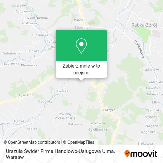 Mapa Urszula Świder Firma Handlowo-Usługowa Ulma