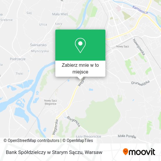 Mapa Bank Spółdzielczy w Starym Sączu