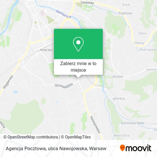 Mapa Agencja Pocztowa, ulica Nawojowska