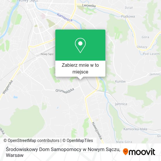 Mapa Środowiskowy Dom Samopomocy w Nowym Sączu