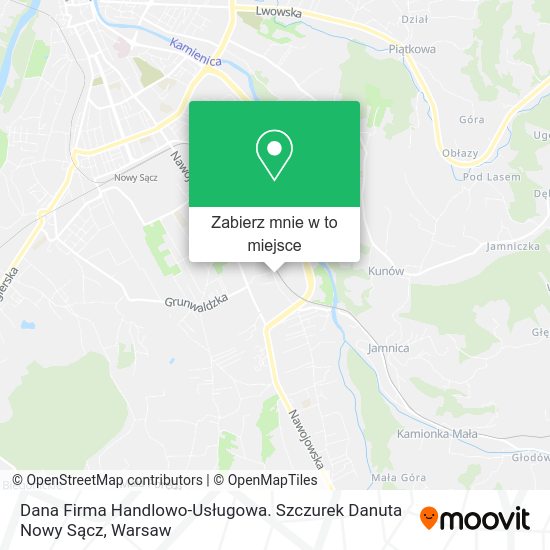 Mapa Dana Firma Handlowo-Usługowa. Szczurek Danuta Nowy Sącz