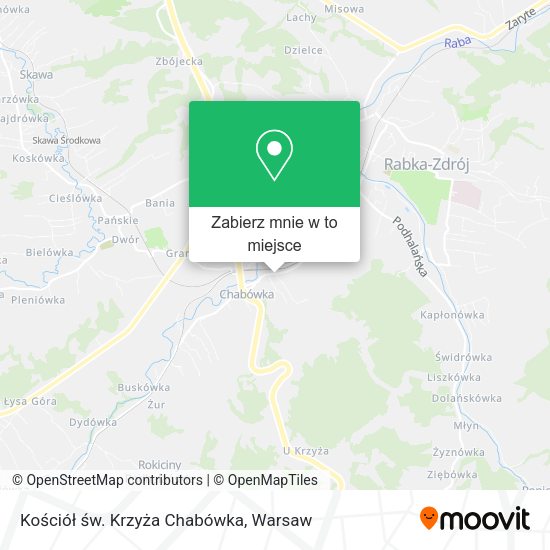 Mapa Kościół św. Krzyża Chabówka