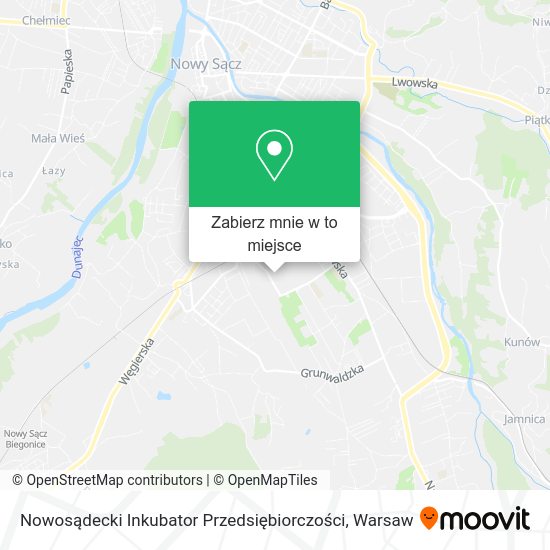 Mapa Nowosądecki Inkubator Przedsiębiorczości