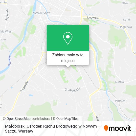 Mapa Małopolski Ośrodek Ruchu Drogowego w Nowym Sączu