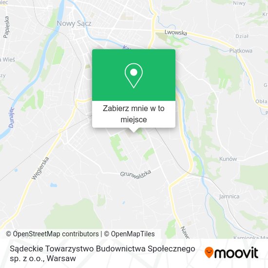 Mapa Sądeckie Towarzystwo Budownictwa Społecznego sp. z o.o.