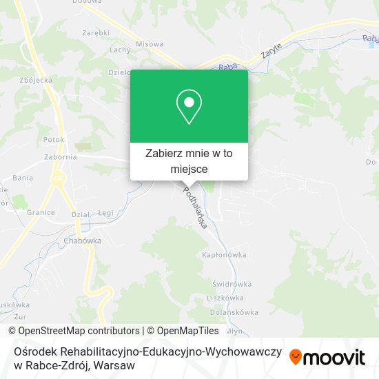 Mapa Ośrodek Rehabilitacyjno-Edukacyjno-Wychowawczy w Rabce-Zdrój