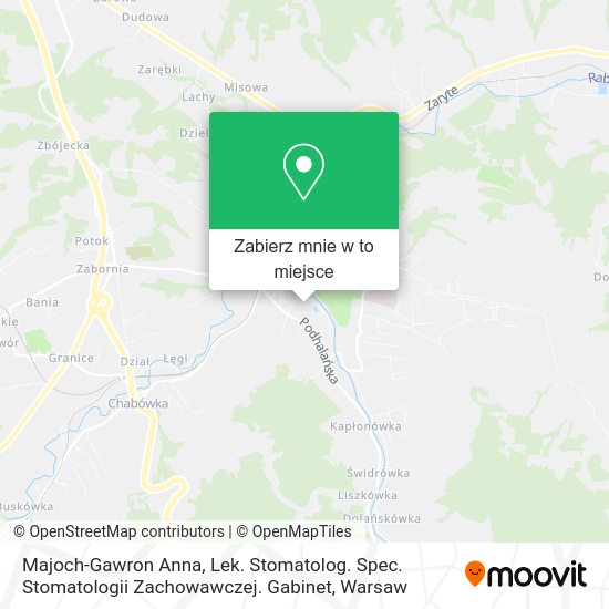 Mapa Majoch-Gawron Anna, Lek. Stomatolog. Spec. Stomatologii Zachowawczej. Gabinet