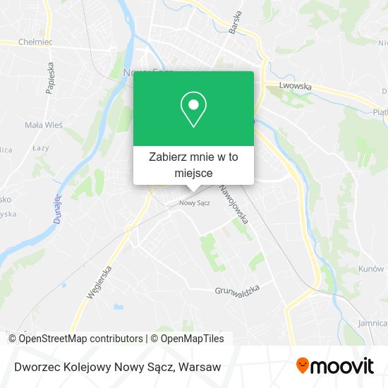 Mapa Dworzec Kolejowy Nowy Sącz