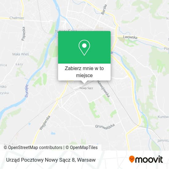 Mapa Urząd Pocztowy Nowy Sącz 8