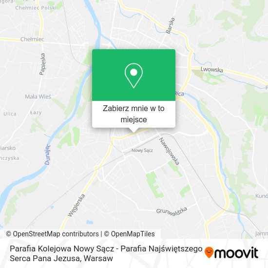 Mapa Parafia Kolejowa Nowy Sącz - Parafia Najświętszego Serca Pana Jezusa