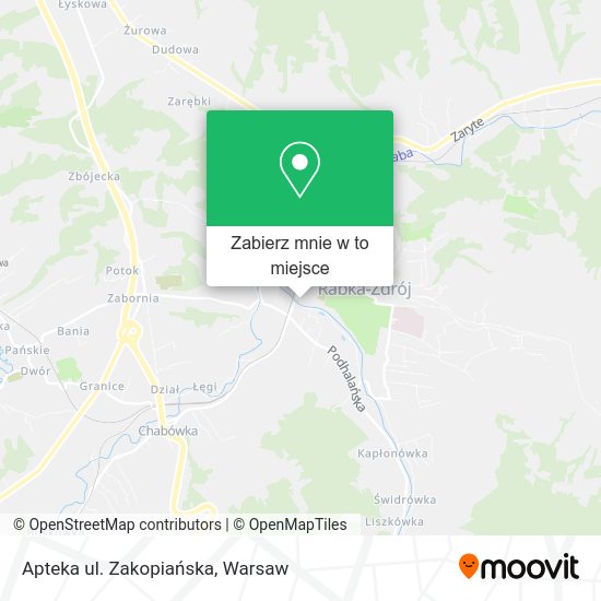 Mapa Apteka ul. Zakopiańska