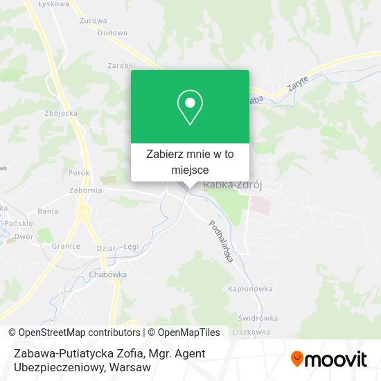 Mapa Zabawa-Putiatycka Zofia, Mgr. Agent Ubezpieczeniowy