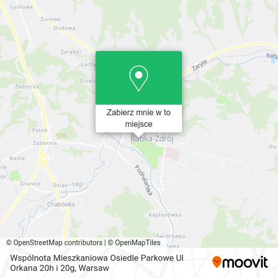 Mapa Wspólnota Mieszkaniowa Osiedle Parkowe Ul Orkana 20h i 20g