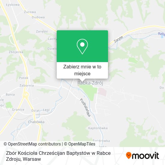 Mapa Zbór Kościoła Chrześcijan Baptystów w Rabce Zdroju