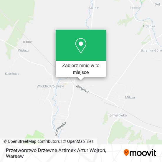 Mapa Przetwórstwo Drzewne Artimex Artur Wojtoń