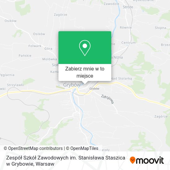 Mapa Zespół Szkół Zawodowych im. Stanisława Staszica w Grybowie