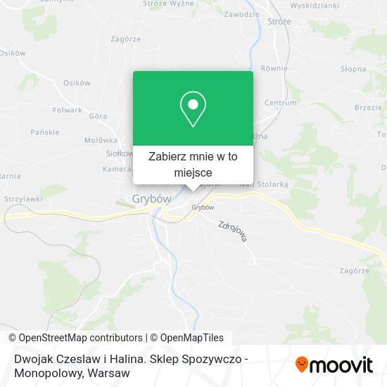 Mapa Dwojak Czeslaw i Halina. Sklep Spozywczo - Monopolowy