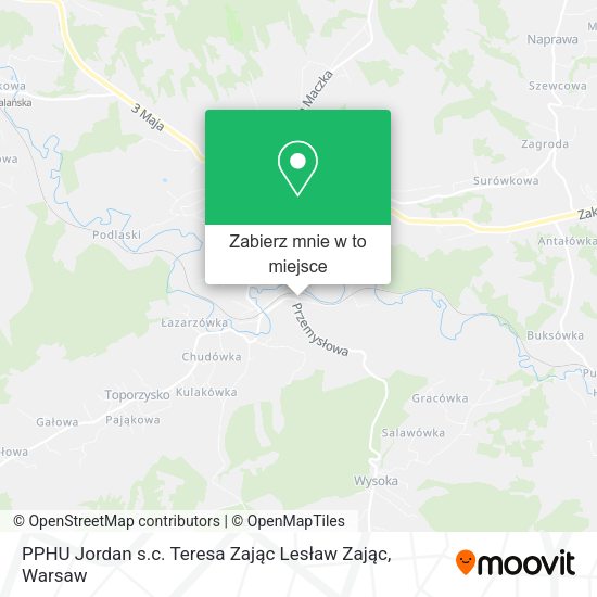 Mapa PPHU Jordan s.c. Teresa Zając Lesław Zając