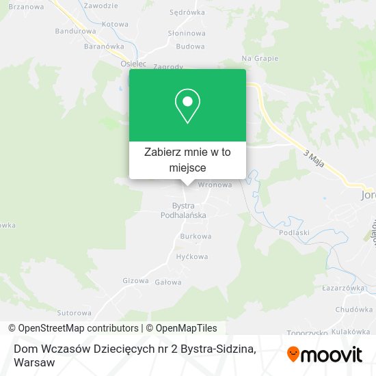 Mapa Dom Wczasów Dziecięcych nr 2 Bystra-Sidzina