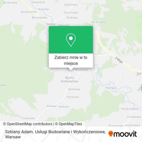 Mapa Szklany Adam. Usługi Budowlane i Wykończeniowe