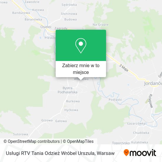 Mapa Usługi RTV Tania Odzież Wróbel Urszula