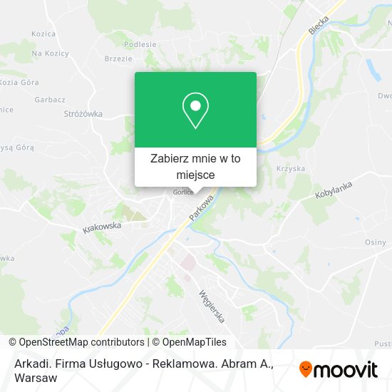 Mapa Arkadi. Firma Usługowo - Reklamowa. Abram A.