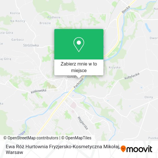 Mapa Ewa Róż Hurtownia Fryzjersko-Kosmetyczna Mikołaj