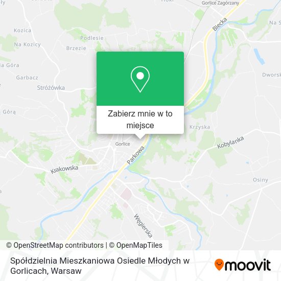 Mapa Spółdzielnia Mieszkaniowa Osiedle Młodych w Gorlicach