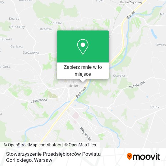 Mapa Stowarzyszenie Przedsiębiorców Powiatu Gorlickiego