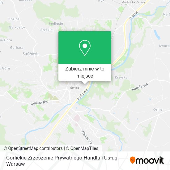 Mapa Gorlickie Zrzeszenie Prywatnego Handlu i Usług