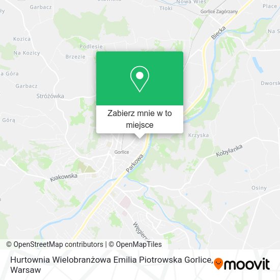 Mapa Hurtownia Wielobranżowa Emilia Piotrowska Gorlice