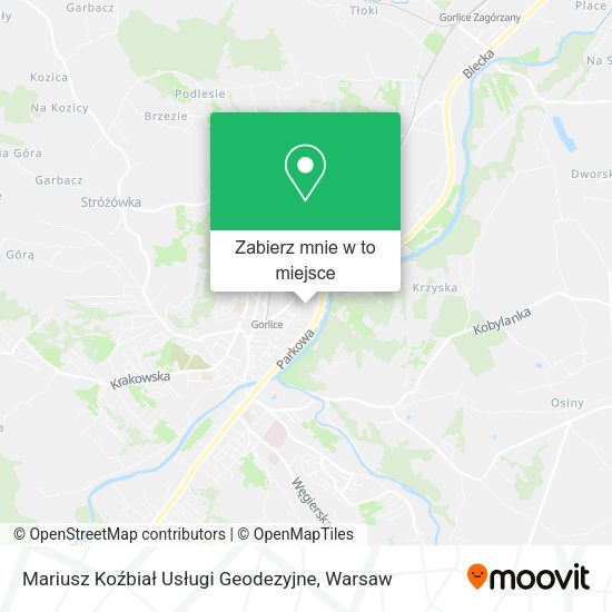 Mapa Mariusz Koźbiał Usługi Geodezyjne