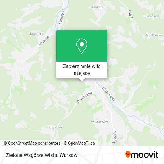 Mapa Zielone Wzgórze Wisła