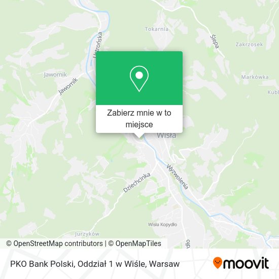 Mapa PKO Bank Polski, Oddział 1 w Wiśle