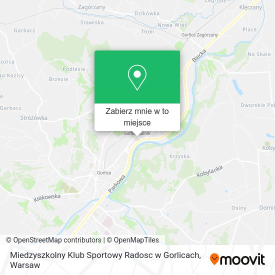 Mapa Miedzyszkolny Klub Sportowy Radosc w Gorlicach