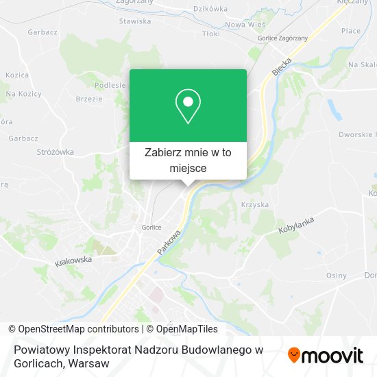 Mapa Powiatowy Inspektorat Nadzoru Budowlanego w Gorlicach