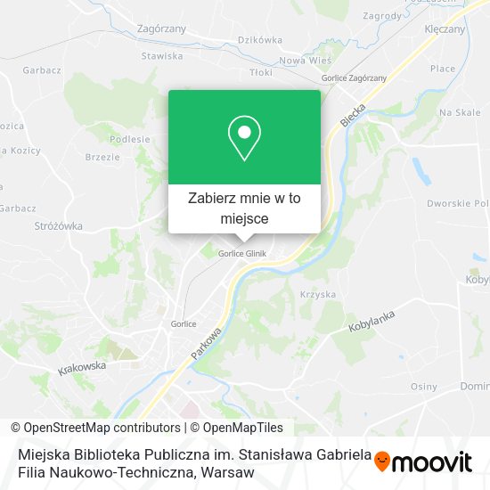 Mapa Miejska Biblioteka Publiczna im. Stanisława Gabriela Filia Naukowo-Techniczna