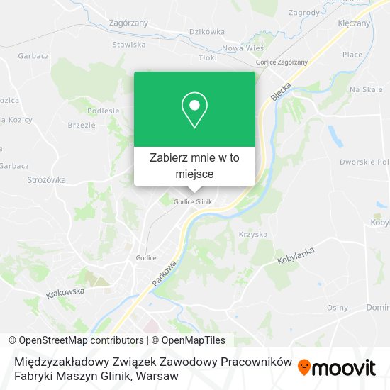 Mapa Międzyzakładowy Związek Zawodowy Pracowników Fabryki Maszyn Glinik