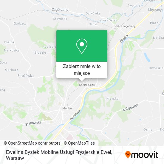 Mapa Ewelina Bysiek Mobilne Usługi Fryzjerskie Ewel