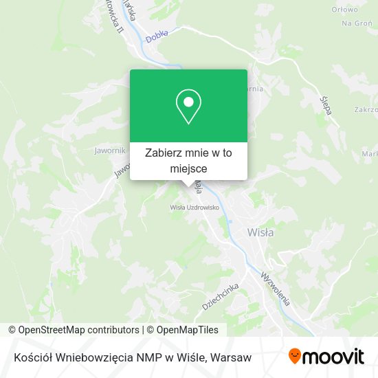 Mapa Kościół Wniebowzięcia NMP w Wiśle