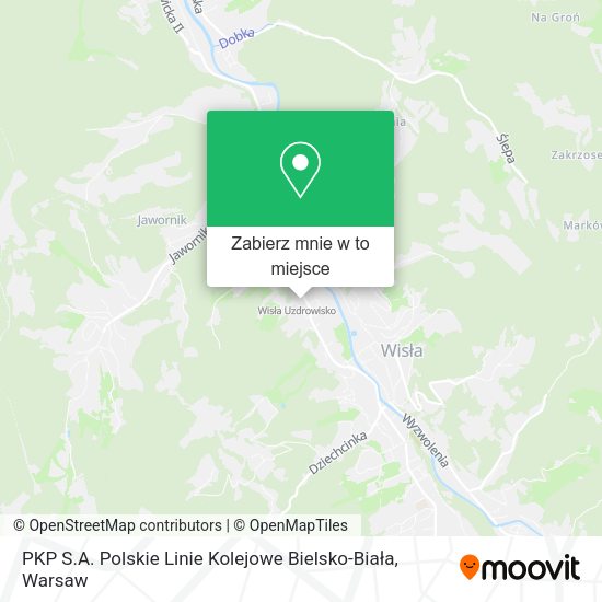 Mapa PKP S.A. Polskie Linie Kolejowe Bielsko-Biała