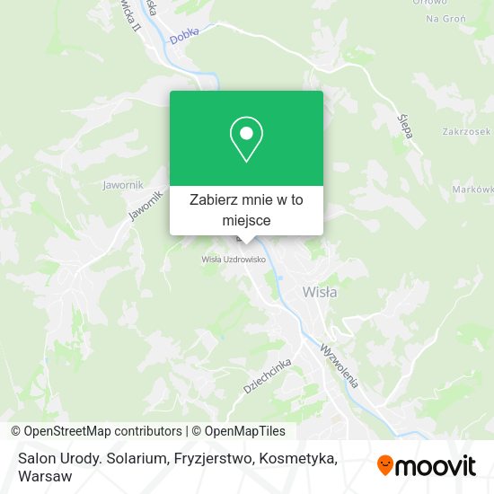 Mapa Salon Urody. Solarium, Fryzjerstwo, Kosmetyka