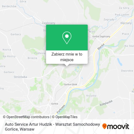 Mapa Auto Service Artur Hudzik - Warsztat Samochodowy Gorlice