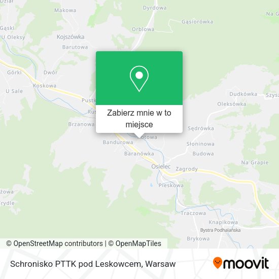 Mapa Schronisko PTTK pod Leskowcem