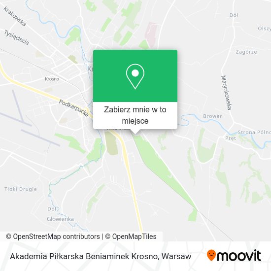 Mapa Akademia Piłkarska Beniaminek Krosno