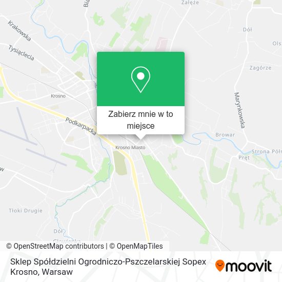 Mapa Sklep Spółdzielni Ogrodniczo-Pszczelarskiej Sopex Krosno