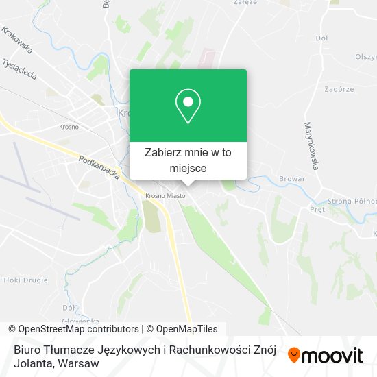 Mapa Biuro Tłumacze Językowych i Rachunkowości Znój Jolanta