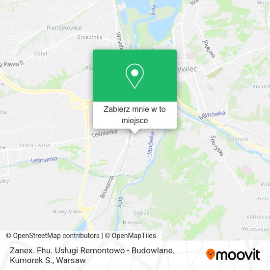 Mapa Zanex. Fhu. Usługi Remontowo - Budowlane. Kumorek S.